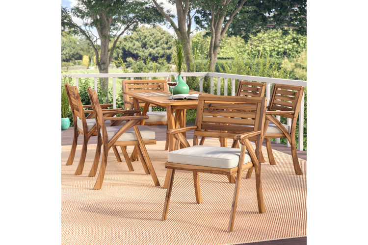 Coyne 7 piece 2025 dining set with cushions